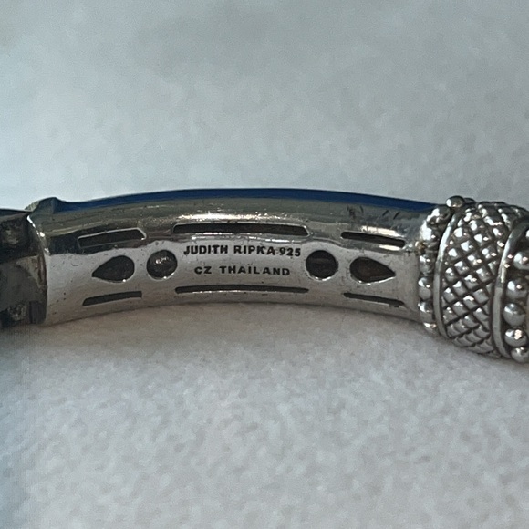 Judith Ripka Sterling Blue Enamel and CZ Bracelet - Picture 7 of 13